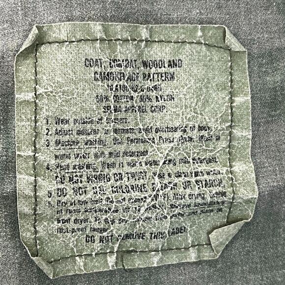 US Army Camouflage Woodland Pattern Field Cold Weather Military Jacket Sz L Men - Picture 7 of 11